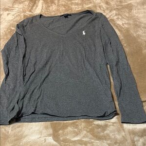 Ralph Lauren Gray Long Sleeve V-Neck Shirt